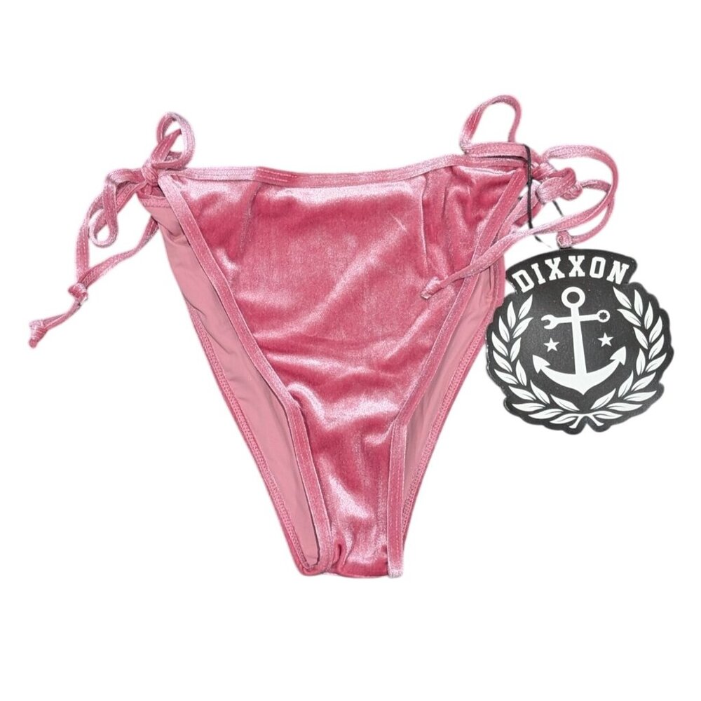 Dixxon Premium Swimwear Velvetini String Bikini Bottom Pink Womens‎ XL Mid Rise